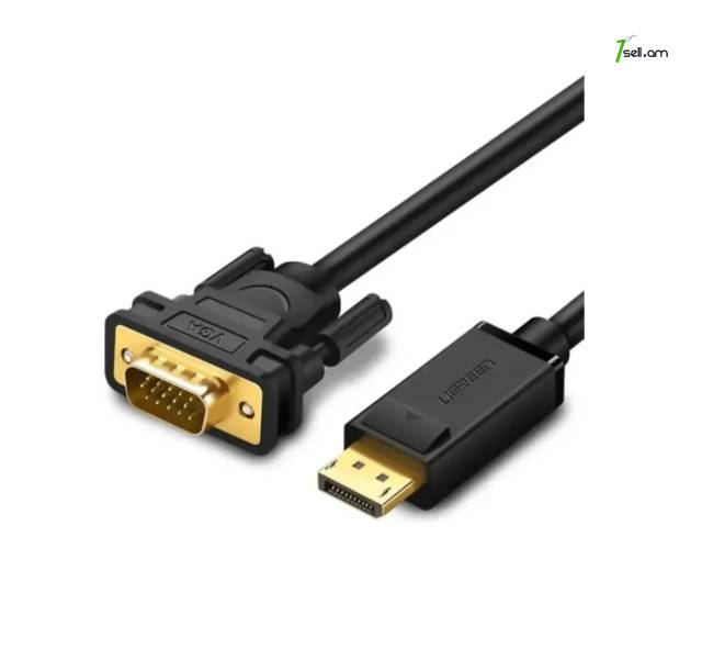 DisplayPort to VGA Adapter кабель 1.8 մ. cable վիդեո մալուխը Ոսկեպատ DP to VGA