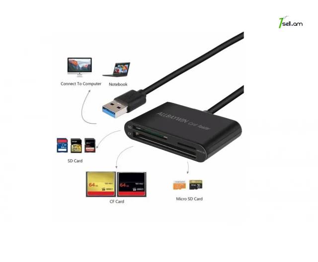 Card Reader 3in1 S USB 3.1 քարտ CF / SD / TF Micro SD / Micro Card ադապտեր