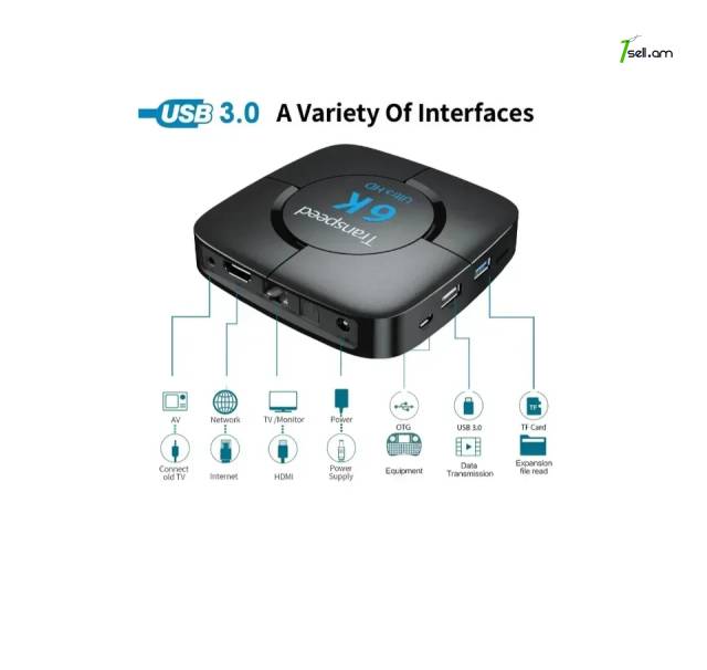 H6 Smart TV Box Android 9.0 UHD 4K Медиаплеер 6K HDR RAM 4ГБ ROM 32ГБ
