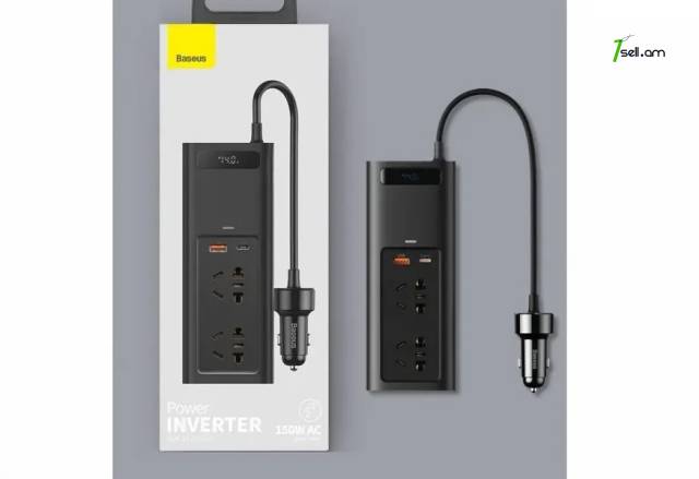 Baseus Car Power Inverter Ավտոմեքենայի ինվերտոր 150W DC 12V to 220V Автомобильный инвертор