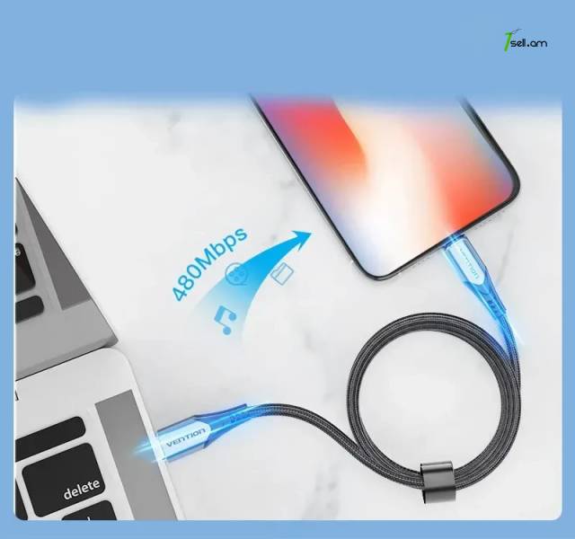 IPhone 14 13 12 Vention TypeC to Lightning լար 1մ.Кабель USB Type C к Lightning Быстрая зарядка pro max