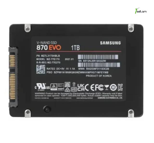 SSD 2.5" 1TB Samsung 870 EVO speed read 560M/s - write 530Mb/s 970 HDD