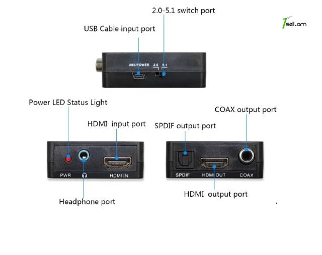 HDMI Audio Splitter Adapter HDMI to HDMI and Optical TOSLINK SPDIF Analog Audio Spliter փոխարկիչ адаптер
