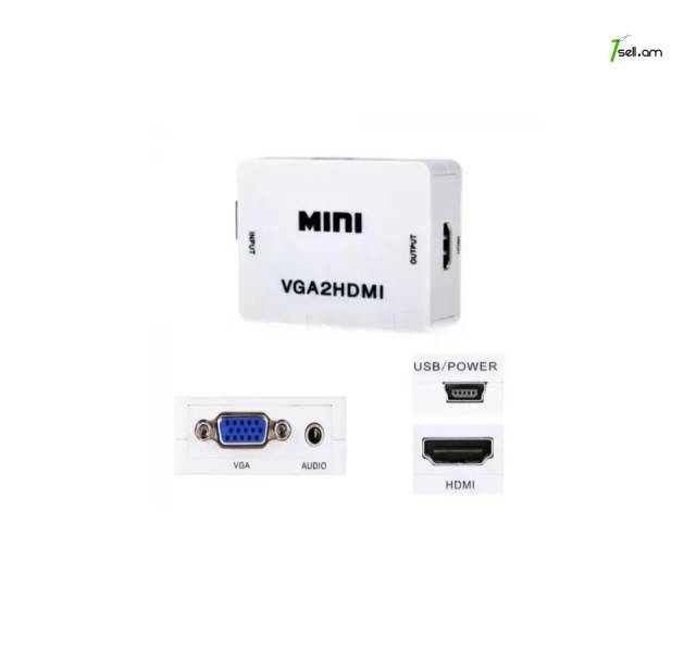 Video Converter VGA на HDMI վիդեո փոխարկիչ VGA դեպի HDMI վիդեո փոխարկիչ адаптер VGA to HDMI