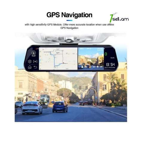 Зеркало с видеорегистратором E-ACE D13 4G WiFi GPS Андроид 8.1 две камеры Ավտոմեքենայի տեսախցիկ