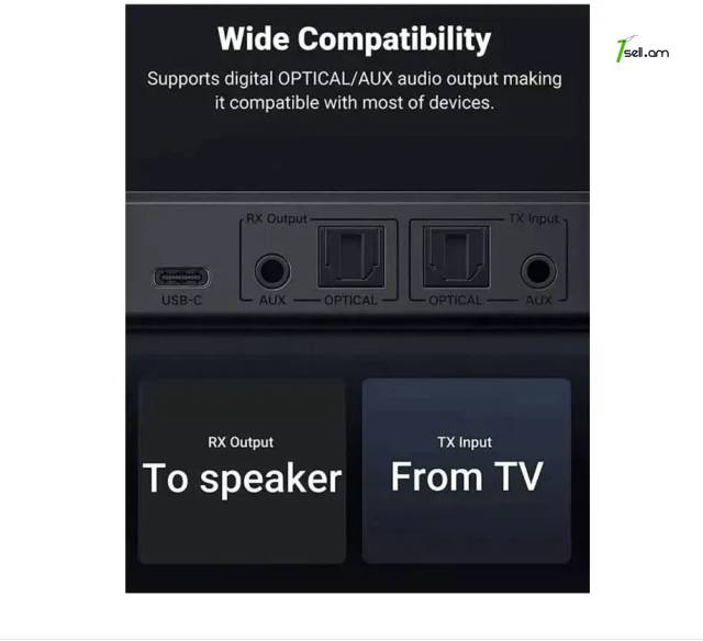 Ugreen Bluetooth Audio Receiver and Transmitter աուդիո ընդունիչ և հաղորդիչ AptX LL AptX HD Audio Adapter