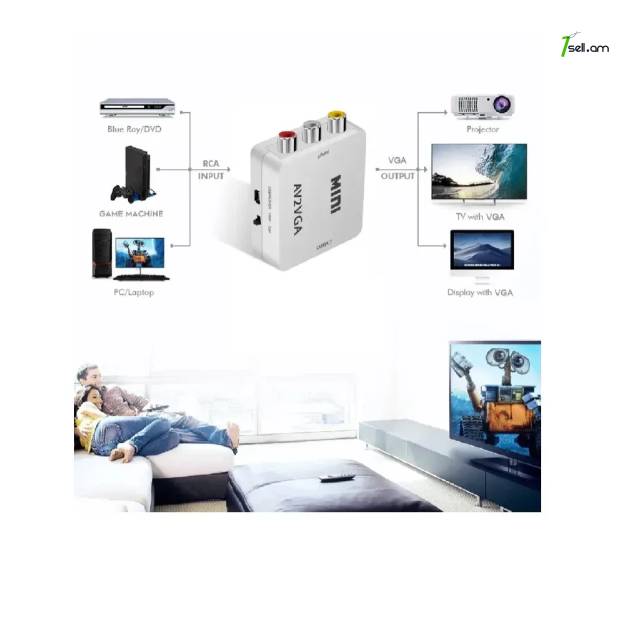 Video Converter AV2VGA վիդեո փոխարկիչ AV դեպի VGA վիդեո փոխարկիչ адаптер VGA to AV