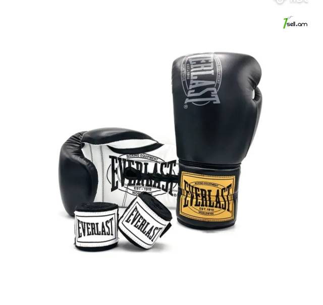Բռնցքամարտի ձեռնոց բինտով - EVERLAST - Կոդ-10405 / Боксерские перчатки с бинтом - EVERLAST на шнуровке