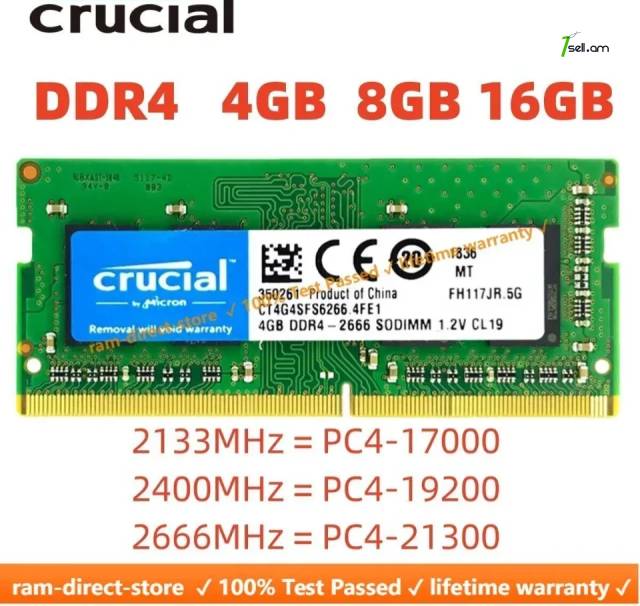 Նոթբուքի 16GB RAM DDR4 2400 2666 3200 SO-DIMM օպերատիվ հիշողություն Оперативная память озу