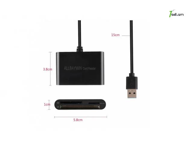 Card Reader 3in1 S USB 3.1 քարտ CF / SD / TF Micro SD / Micro Card ադապտեր