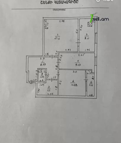 3 սենյականոց բնակարան կենտրոնում, 67 ք.մ., 2/14 հարկ, մասնակի վերանորոգում