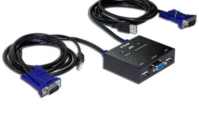 Բաժանարար D-Link KVM-221 2-портовый KVM-переключатель с портами VGA и USB