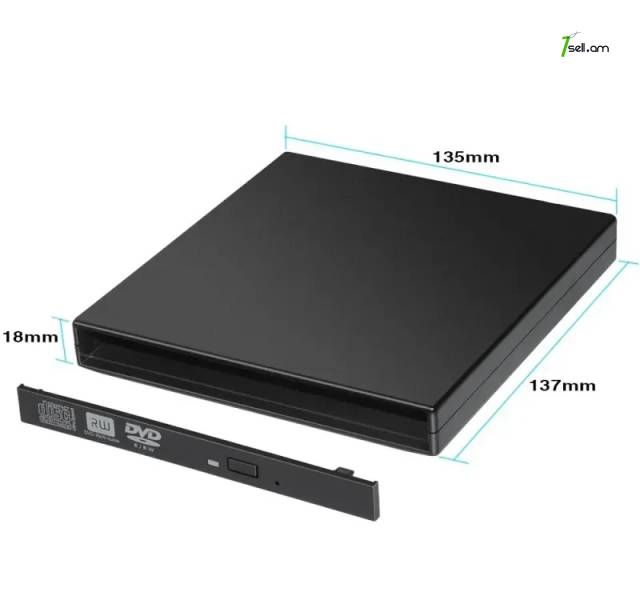 Արտաքին External USB DVD-RW Slim Portable Optical Drive - USB 2.0 for PC Notebook Case շարժական DVD