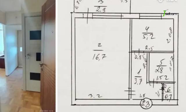 1 սենյականոց բնակարան Լվովյան փողոցում, 32 քմ, եվրովերանորոգված, քարե շենք