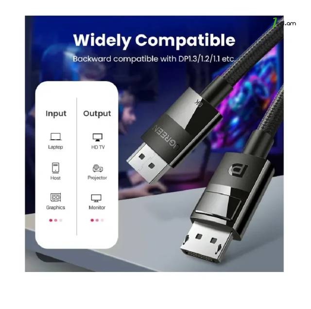 UGREEN Displayport 5m մալուխ 8K DP1.4 4K144Hz Xiaomi TV Box-ի համակարգչի նոութբուքի մոնիտոր Video Game DP