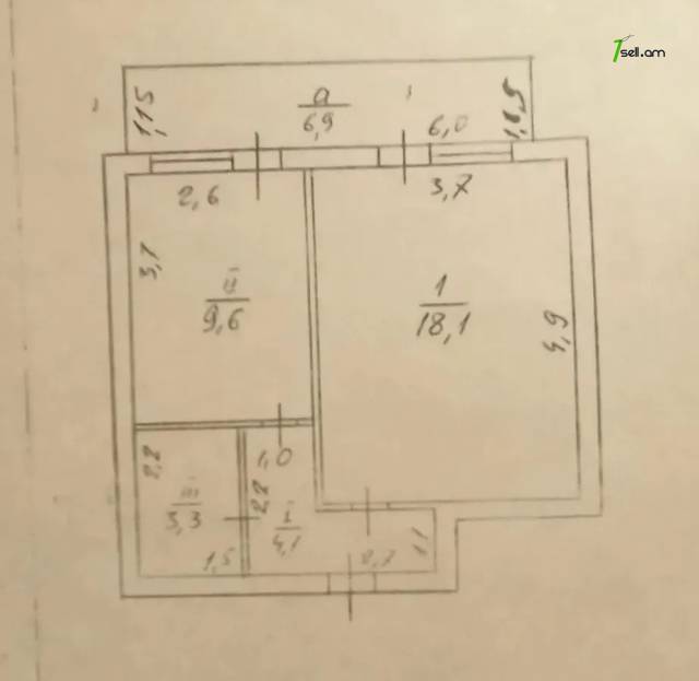 1 սենյականոց բնակարան Արամ Խաչատրյանի փողոցում, 43 քմ, 3/9 հարկ