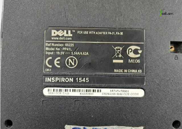 Dell 1545 model PP41 Նոթբուք notebook ноутбук պահեստամաս