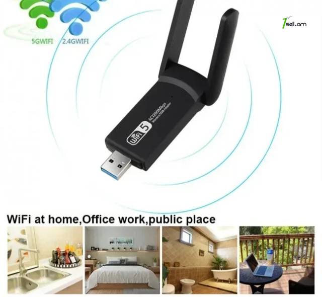 USB3.0 WiFi 1300 Mbps + Bluetooth 4.2 Receptor WI-FI USB Network Dongle Dual Band 5GHz Long Range Wireless