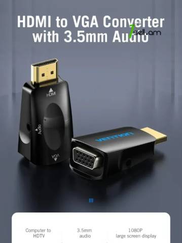 HDMI to VGA Converter with 3.5mm. Audio Video վիդեո փոխարկիչ HDMI դեպի VGA 3,5mm աուդիո մուտքով