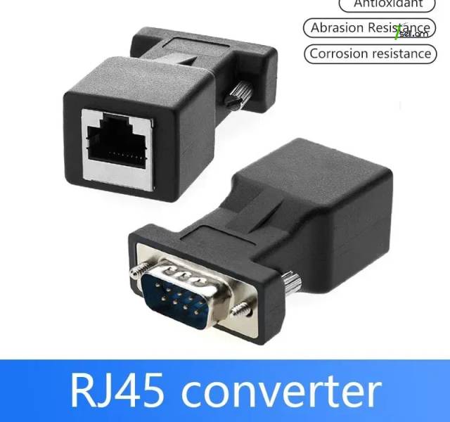 DB9 to RJ45 Serial Adapter (Female) to (Female) Ethernet Converter Compatible 9 Pin (Male) to (Female)