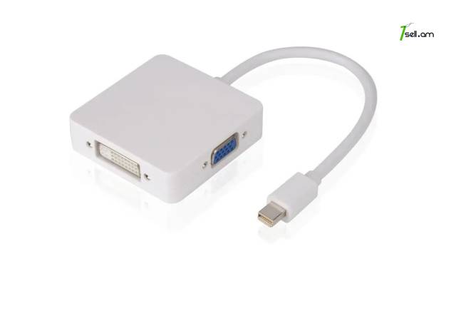 Video Converter Mini DisplayPort to HDMI, DVI, VGA վիդեո փոխարկիչ DP դեպի HDMI, DVI, VGA адаптер Thunderbolt