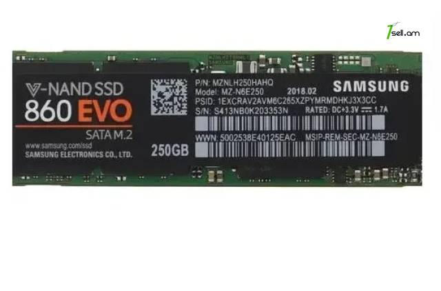 Original Samsung M.2 SSD 250GB 860 EVO Բացառիկ Գնով Կոշտ սկավառակ