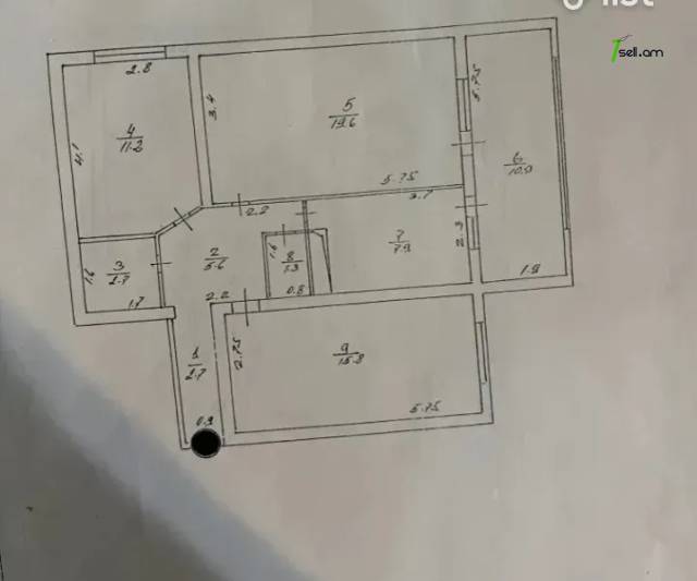 3 սենյականոց բնակարան Նելսոն Ստեփանյան փողոցում, 78 քմ, 5/9 հարկ, կապիտալ վերանորոգված