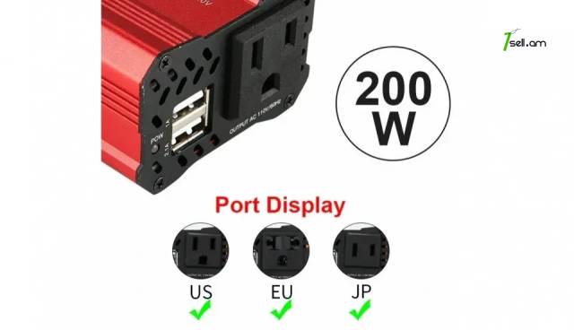 12v-220v 200W Ինվերտոր DDRADON INVERTER Универсальный Автомобильный Инвертор напряжения