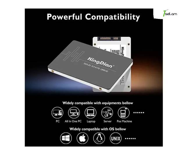 SSD 1TB Kingdian 3D NAND SATA III 2.5" 7mm (0.28") Internal Solid State Drive