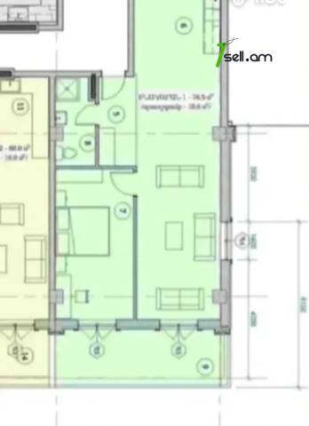 3 սենյականոց բնակարան նորակառույց շենքում Գևորգ Չաուշի փողոցում, 77 ք.մ., 2/4 հարկ, բարձր առաստաղներ