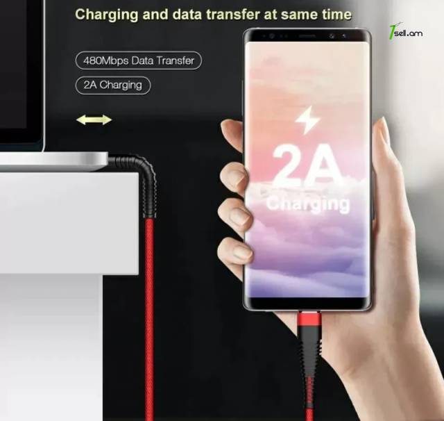 Floveme Type-C Usb cable 1m լիցավորման լար մալուխ Samsung Galaxy S8 / S8 + / S9