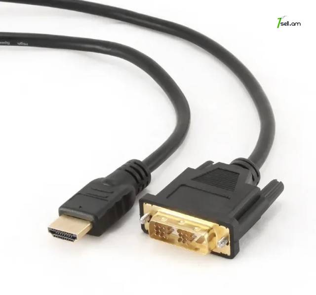 Cablexpert HDMI to DVI 19M pin 19M pin кабель 7.5m 4.5m. cabel լար Ոսկեպատ թվային մալուխ