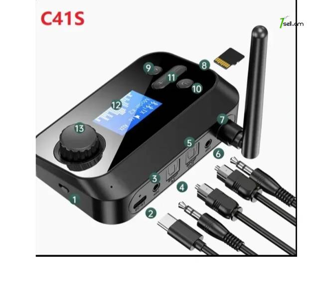 6 in1 C41S Bluetooth 5.1 Audio Transmitter Receiver RCA 3.5mm AUX Stereo Wireless Adapter PC TV ընդունիչ