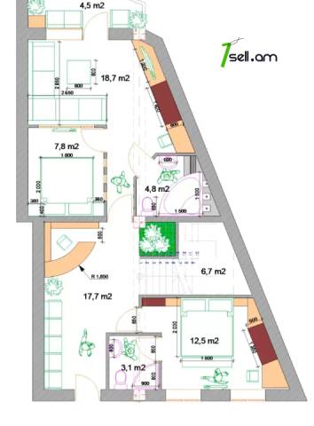 Բազմաֆունկցիոնալ գույք կենտրոնում, 250 ք.մ.