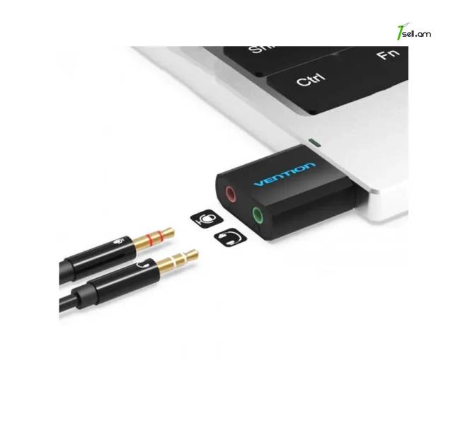 USB AUDIO SOUND CARD Vention Germany 3,5 mm микрофон аудио адаптер звуковая карта ձայնային քարտ