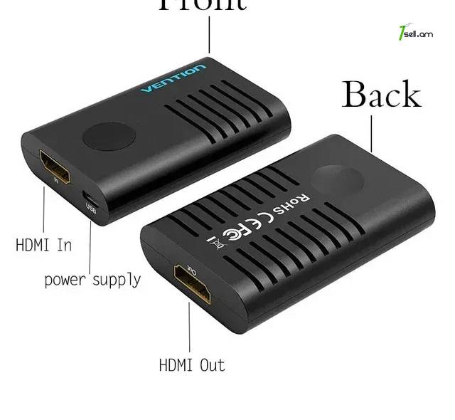 Удлинитель HDMI 4K 60 Гц VENTION Female to Female Repeater Extender Black Ընդարձակող