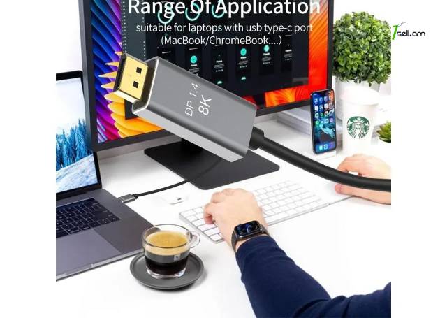 USB Type C to Display Port Premium 3մ cable Кабель USB C-DisplayPort на 165 Гц 8K 8K USB C to DisplayPort 1.4
