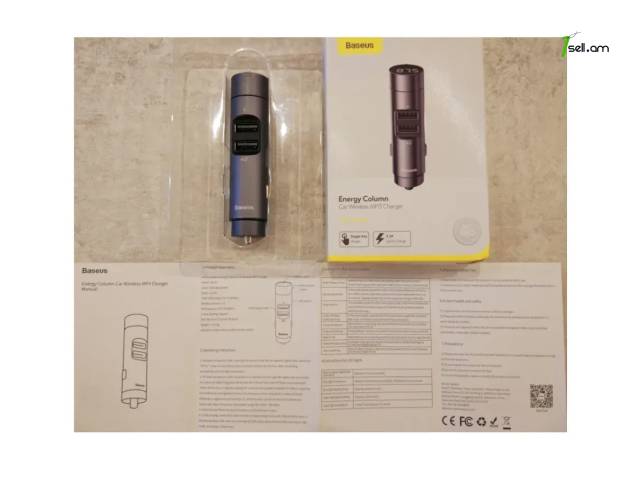 Ավտոմեքենայի FM հաղորդիչ (FM մոդուլատոր) Baseus Energy Column (BS-01) Bluetooth 5.0 MP3 модулатор Charger