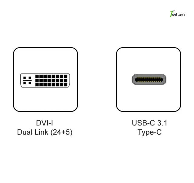Adapter Type-C to DVI Compatible with converter փոխակերպիչ конвертер