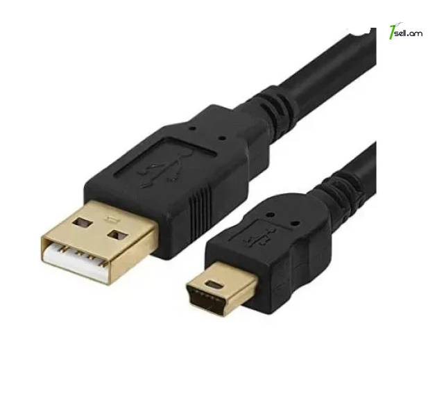 USB 2.0 Cable, Male USB A to Male Mini USB B Cable 1m