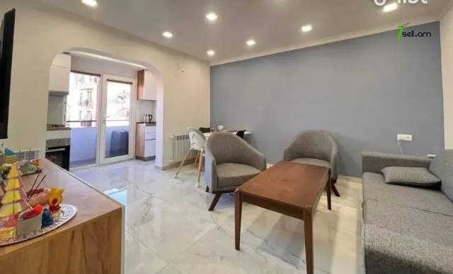 2 սենյականոց բնակարան Թումանյան փողոցում, 46 ք.մ., նախավերջին հարկ, դիզայներական ոճով վերանորոգված