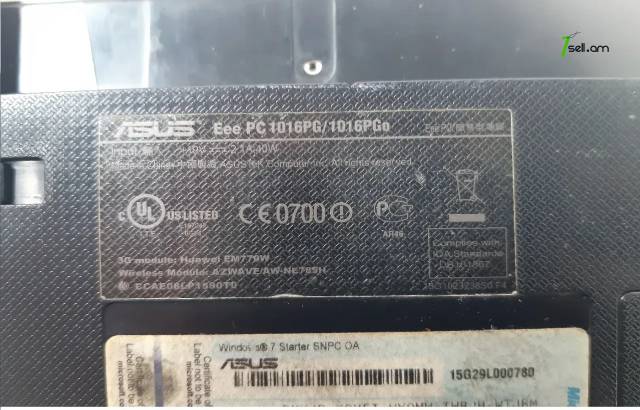 Asus Eee PC 1016PG Նոութբուք notebook ноутбук պահեստամաս