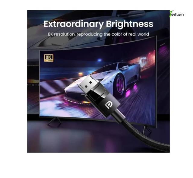 UGREEN Displayport 5m մալուխ 8K DP1.4 4K144Hz Xiaomi TV Box-ի համակարգչի նոութբուքի մոնիտոր Video Game DP