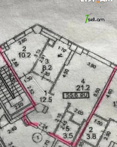 2 սենյականոց բնակարան նորակառույց շենքում Վերին Անտառային փողոցում, 56 ք.մ., բարձր առաստաղներ