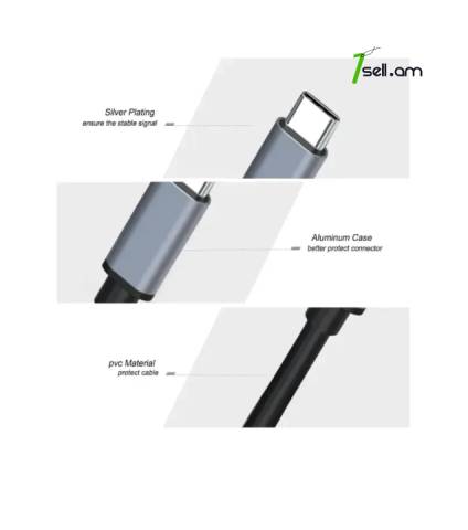 Adapter Converter Type-C to HDMI Cable 4K x 2K 60Hz FHD- Кабель Մալուխ конвертер for Notebook, Smartphone