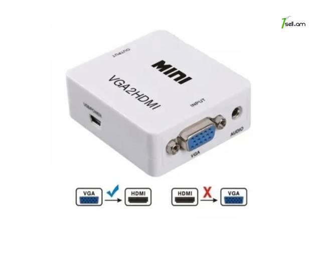 Video Converter VGA на HDMI վիդեո փոխարկիչ VGA դեպի HDMI վիդեո փոխարկիչ адаптер VGA to HDMI