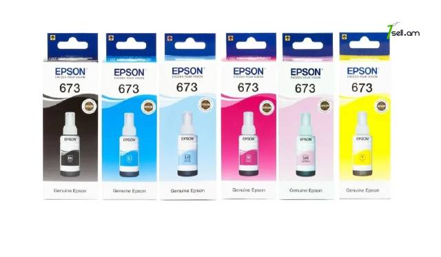 Ink Оригинальные чернила картридж EPSON 673 L805 L1800 Օրիգինալ black color Картридж Чернила թանաք ներկ
