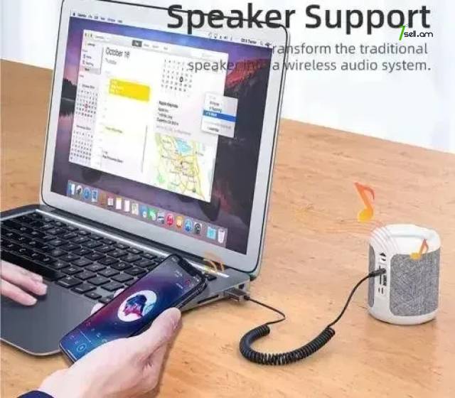 Bluetooth-адаптер Essager Bluetooth 5.0 автомобильный приемник AUX с микрофоном (EB01) EBTEB01-JS0A