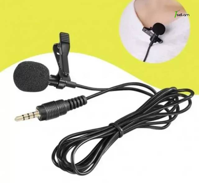 Mini Microphone երկաթյա ամրակով 3.5mm մինի խոսափող мини микрофон-петличка