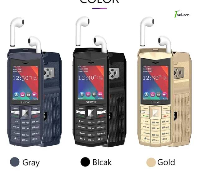 Оригинальный SERVO R26 2,4 "Мобильный телефон с TWS 5.0 Bluetooth для беспроводных наушников 3000mAh PowerBank
